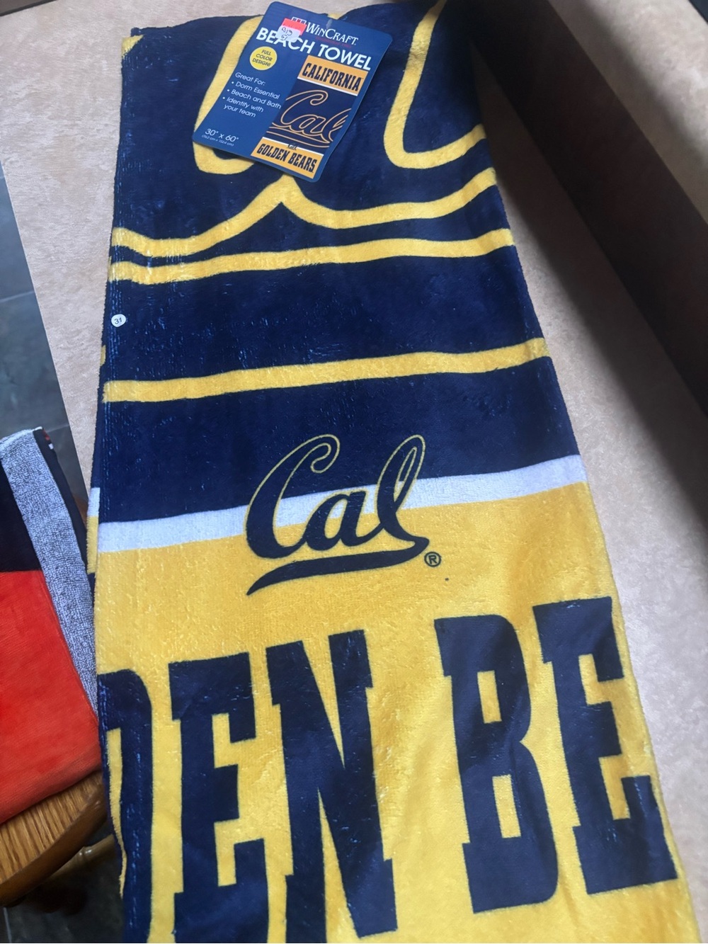 Wincraft Cal Golden Bears Navy and Yellow Beach Towel